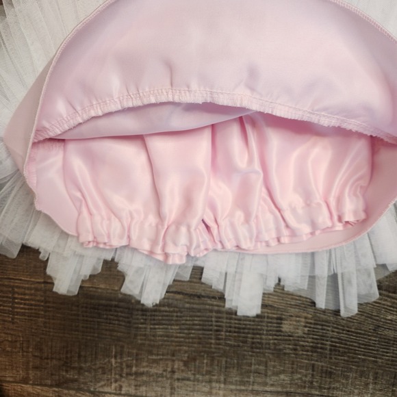 NWT American Princess Girls' Pink Embroidered Tiered Tulle Dress Easter 18M - Picture 7 of 9